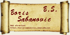 Boris Šabanović vizit kartica